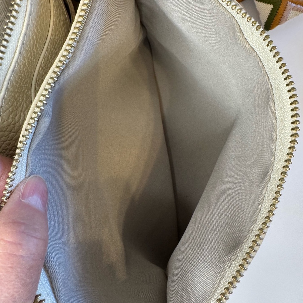 Valentina Cream Pebbled Leather Triple Compartment - Picture 6 of 10
